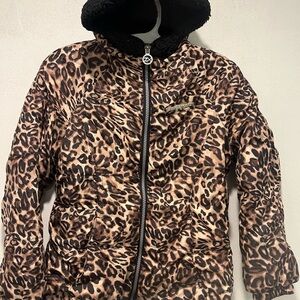 ZeroXposur Girls 7/8 Leopard Print Puffer Jacket